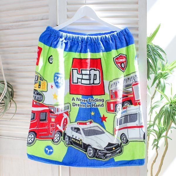 トミカ 巻きタオル 着丈60cm ダイナモ バスタオル プールタオル プール