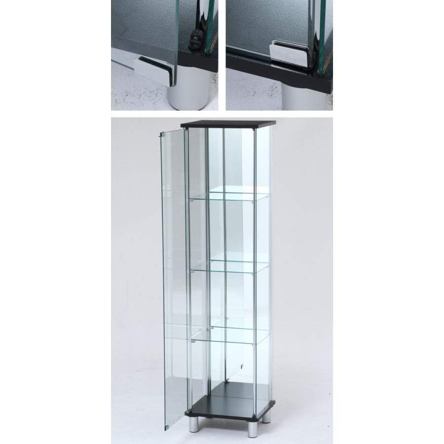 ガラスコレクションケース４段 脚付 背面ミラー C/D:99491] ガラスコレクションケース 4段（背面ミラー） LED