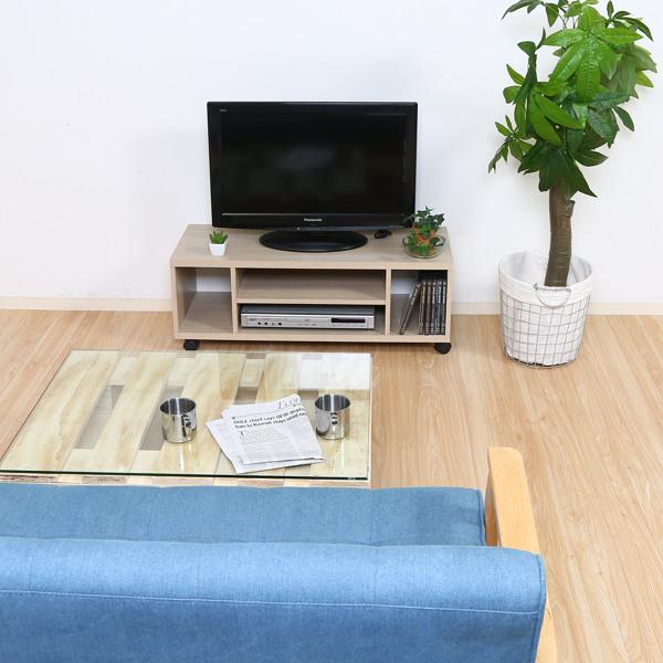 不二貿易（Fuji Boeki） テレビ台 幅89cm キャスター付 木製 オープン