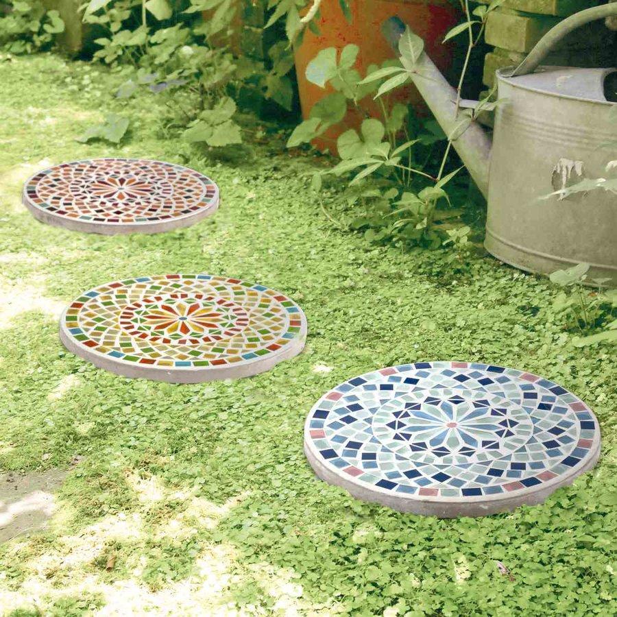 ガーデニング用品 モザイクガラス フットステップ タイル ステップストーン 庭 石 ステップ ストーン 敷石 踏み石 飛び石 ガーデン インテリアパレットヤフー店 通販 Yahoo ショッピング