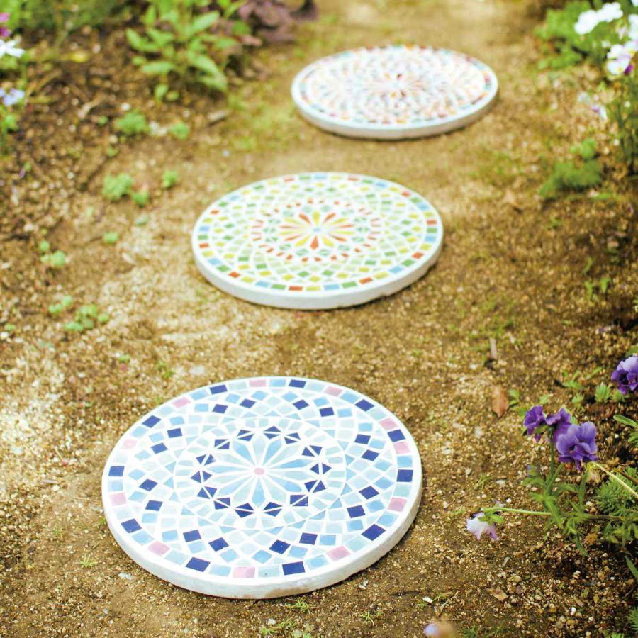 ガーデニング用品 モザイクガラス フットステップ タイル ステップストーン 庭 石 ステップ ストーン 敷石 踏み石 飛び石 ガーデン インテリアパレットヤフー店 通販 Yahoo ショッピング