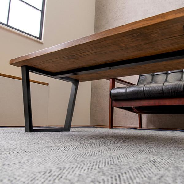 HAGiHARA（萩原） センターテーブル 幅90cm 奥行50cm 木目調 スチール