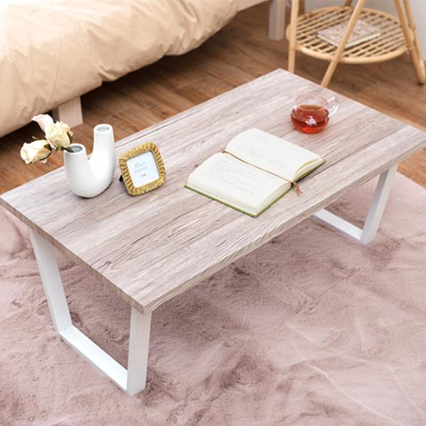 HAGiHARA（萩原） センターテーブル 幅90cm 奥行50cm 木目調 スチール