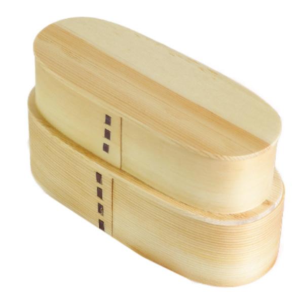 弁当箱 曲げわっぱ 2段 700ml スリム 入れ子 （ 木製 ランチボックス