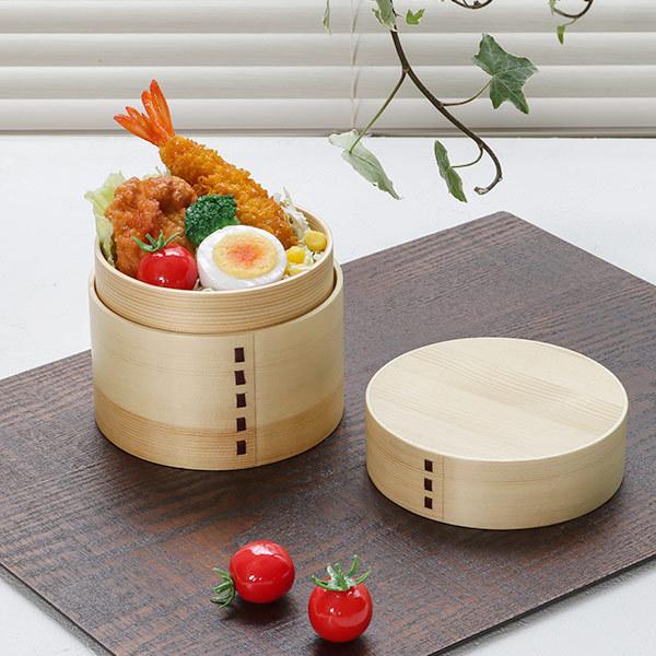弁当箱 曲げわっぱ 2段 700ml おひつ風 （ 木製 ランチボックス 二段