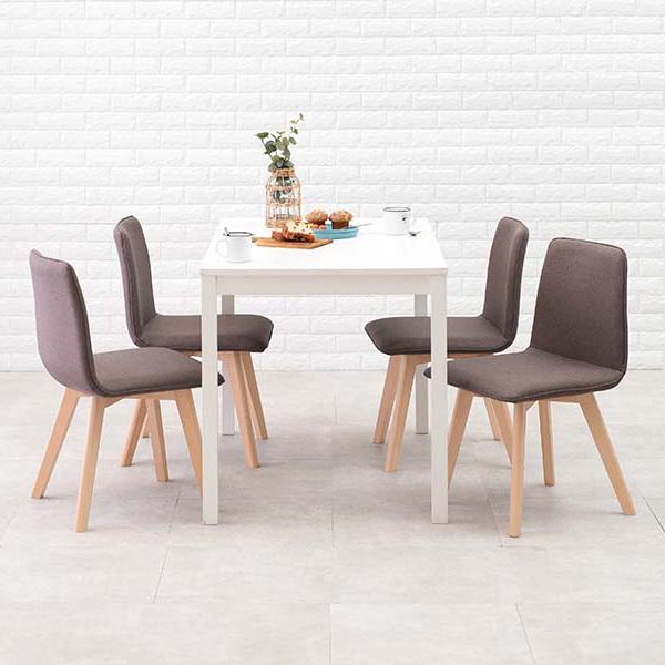 HAGiHARA（萩原） ダイニングセット 4人 5点セット ホワイト