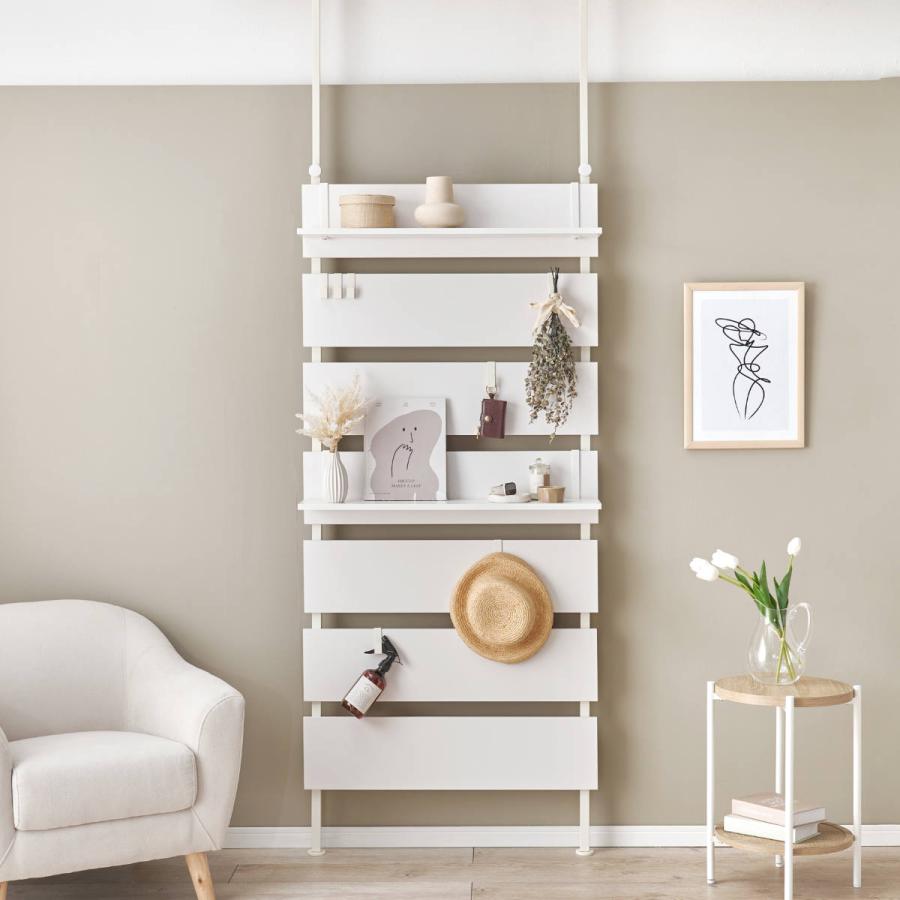 HAGiHARA（萩原） 突っ張り ウォールラック 幅80cm ラダーラック 棚