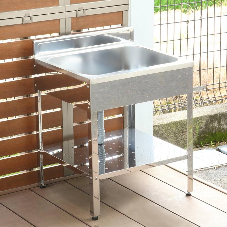 流し台 シンク ガーデンシンク ステンレス 水栓付き 蛇口 左右対応