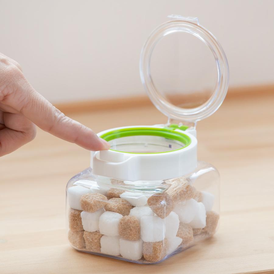 保存容器 密閉 550ml キーポット 角型 （ ワンプッシュ KEEPOT