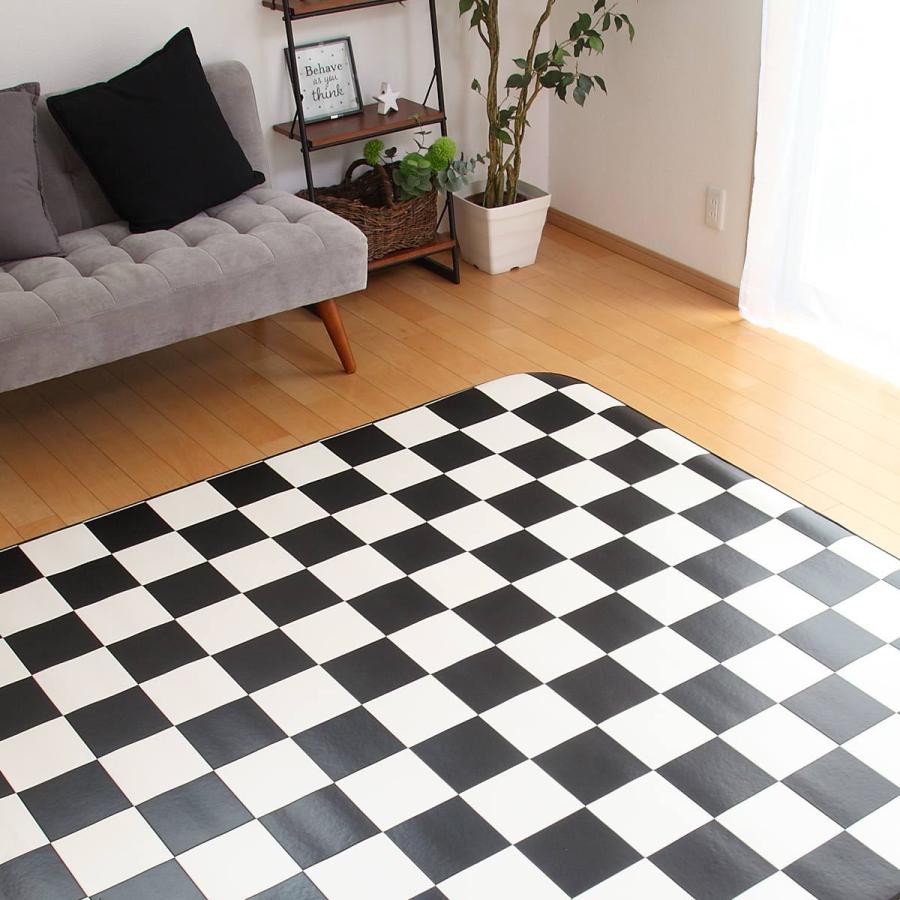 フェデポリマーブル ラグ 182×300cm ラグマット チェッカー 既製サイズ