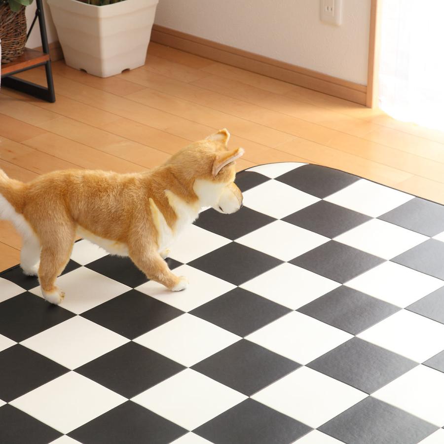 フェデポリマーブル ラグ 182×300cm ラグマット チェッカー 既製サイズ