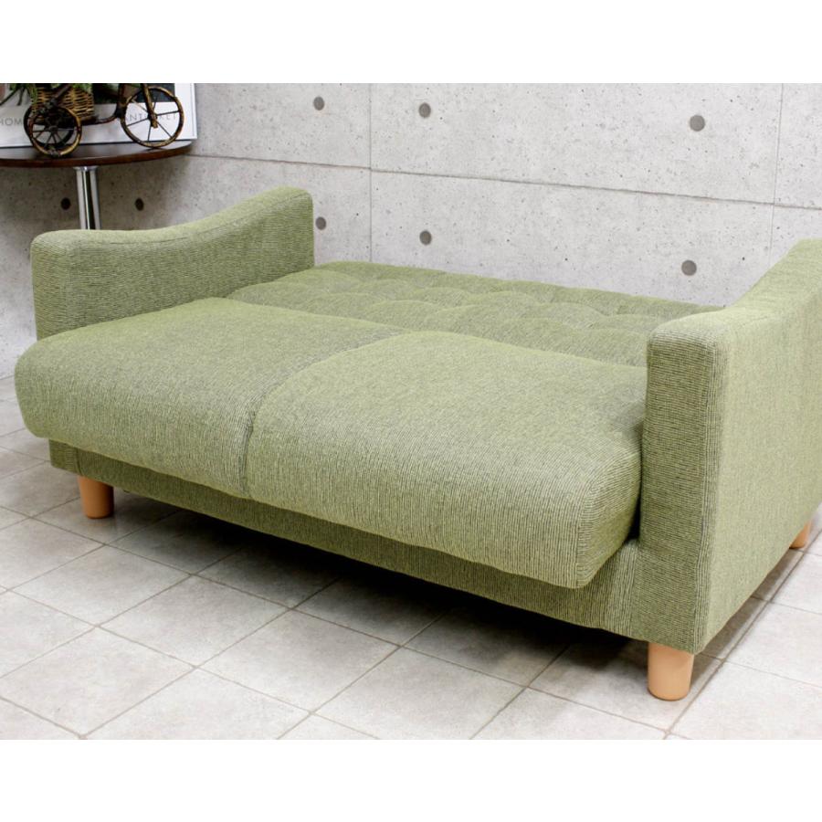 2人掛けソファベッド　120cm ソファベッド 二人掛け 幅120cm 収納付き ファブリック 肘掛け 脚付き