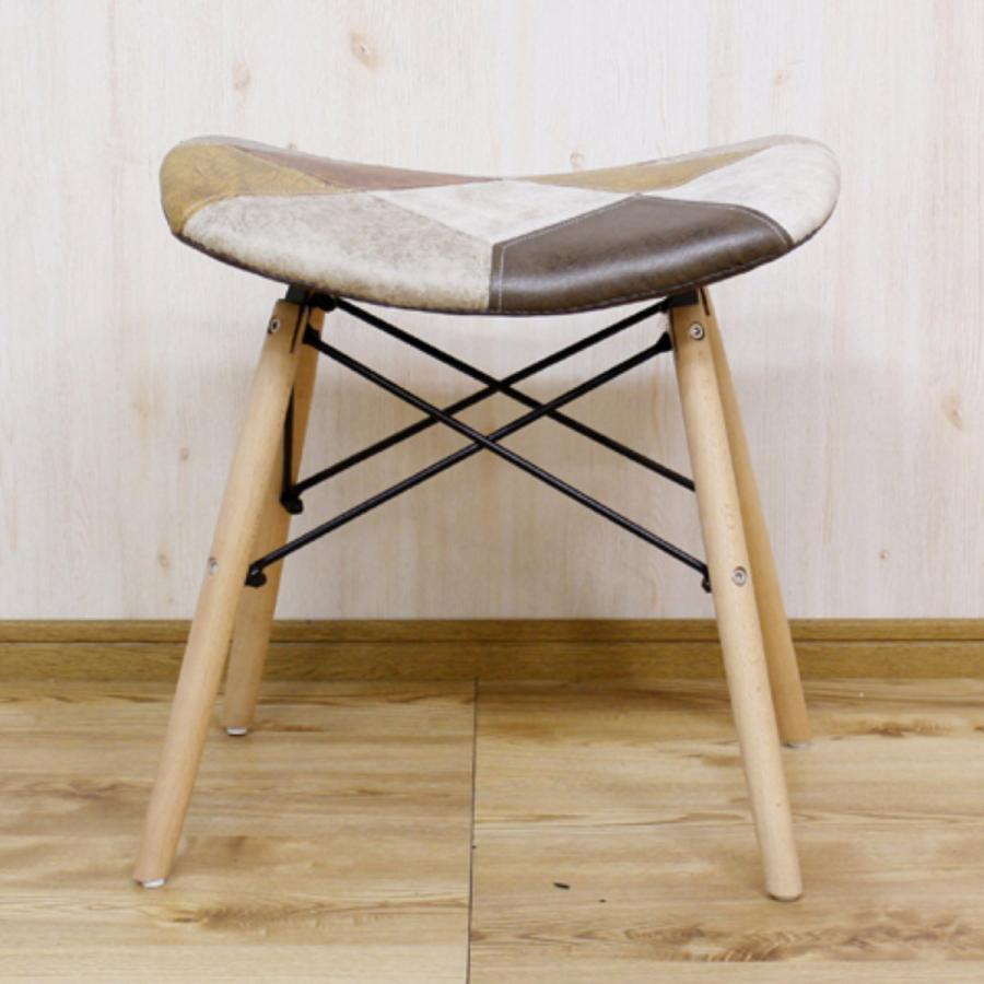 スツール 高さ45cm パッチワーク 木製 （ チェア イス 椅子 チェアー