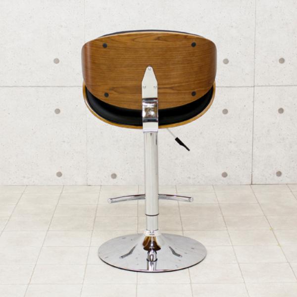 カウンターチェア 座面高63〜85cm レザー調 木製 フットレスト