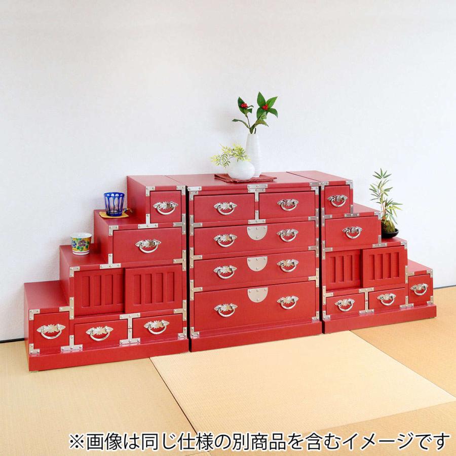 引出箪笥 4段 民芸調 和風チェスト 朱雀 幅58cm （ 箪笥 和風民芸調