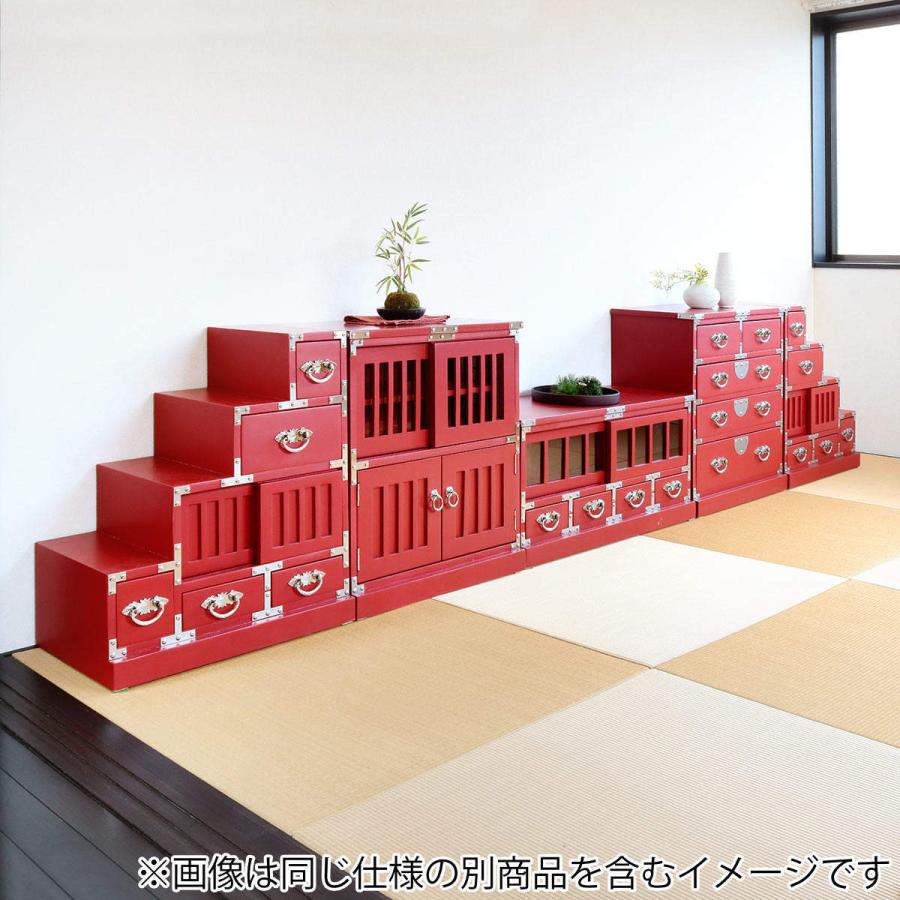 引出箪笥 4段 民芸調 和風チェスト 朱雀 幅58cm （ 箪笥 和風民芸調