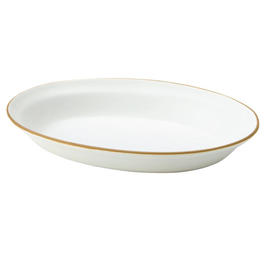 カレー皿 27cm オーバル エッジライン 陶器 （ 食洗機対応 電子レンジ