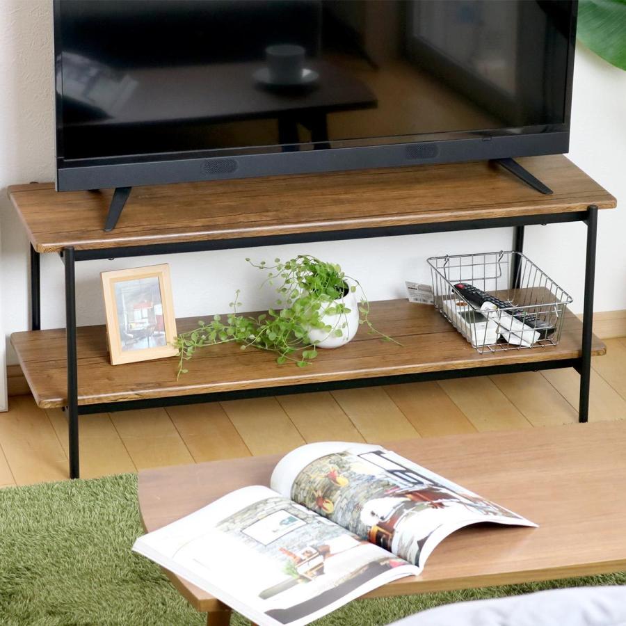 弘益 テレビ台 幅100cm ローボード ヴィンテージ調 スチールフレーム