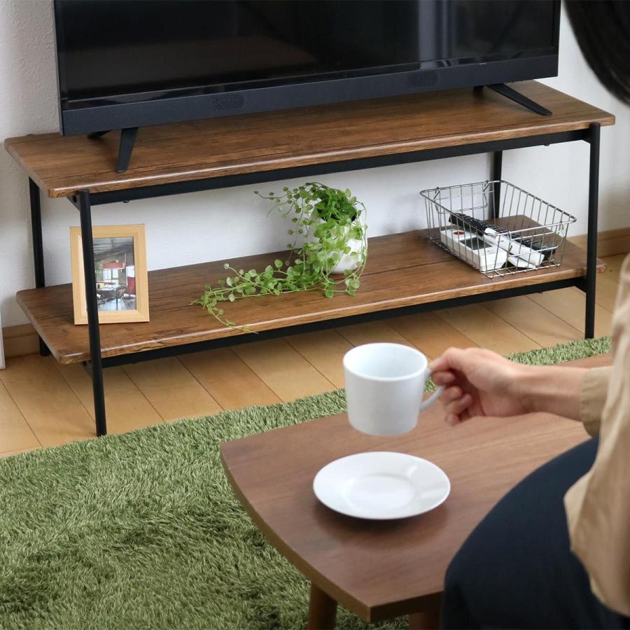 弘益 テレビ台 幅100cm ローボード ヴィンテージ調 スチールフレーム