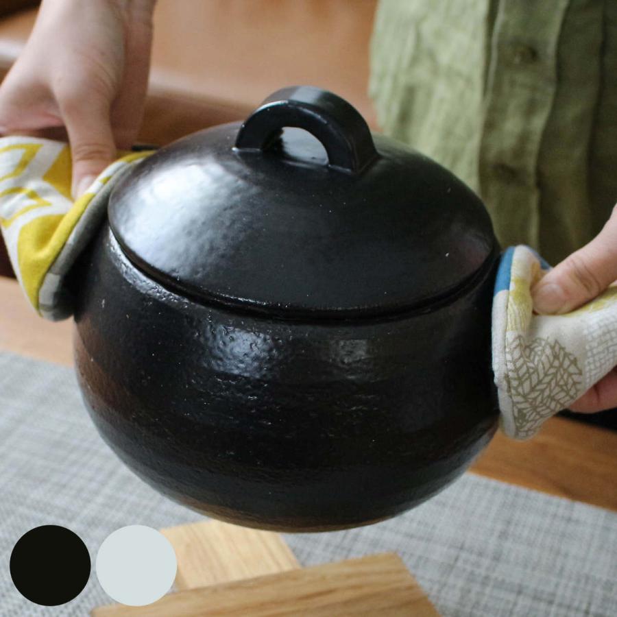 ＆NE ご飯鍋 3合炊き ハレとケ 竹しゃもじ付き 萬古焼 日本製 （ ご飯