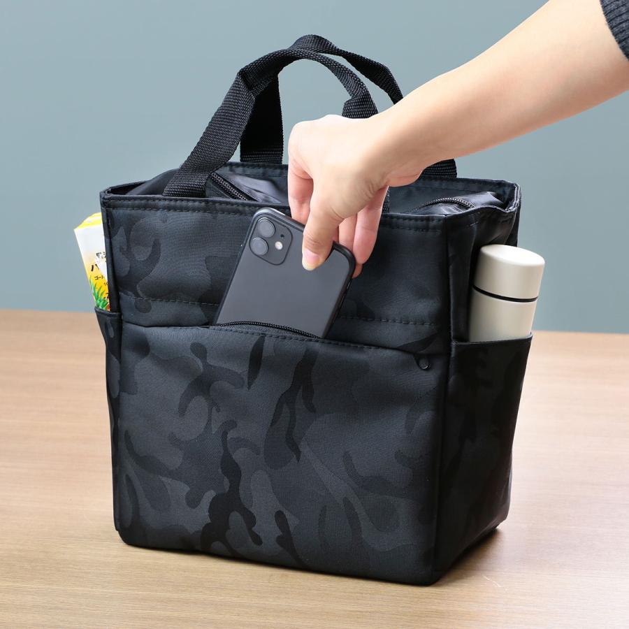  ランチバッグ クーラー 保冷 Camo カモフラ ブラック セット ランチバッグ 保冷 BONTE カモフラ 角型 大容量 （ 保冷ランチバッグ