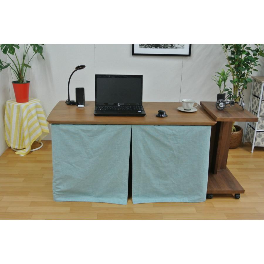 デスクこたつ 幅120cm NEW諏訪 高さ調節 木製 （ こたつ 2way ハイ