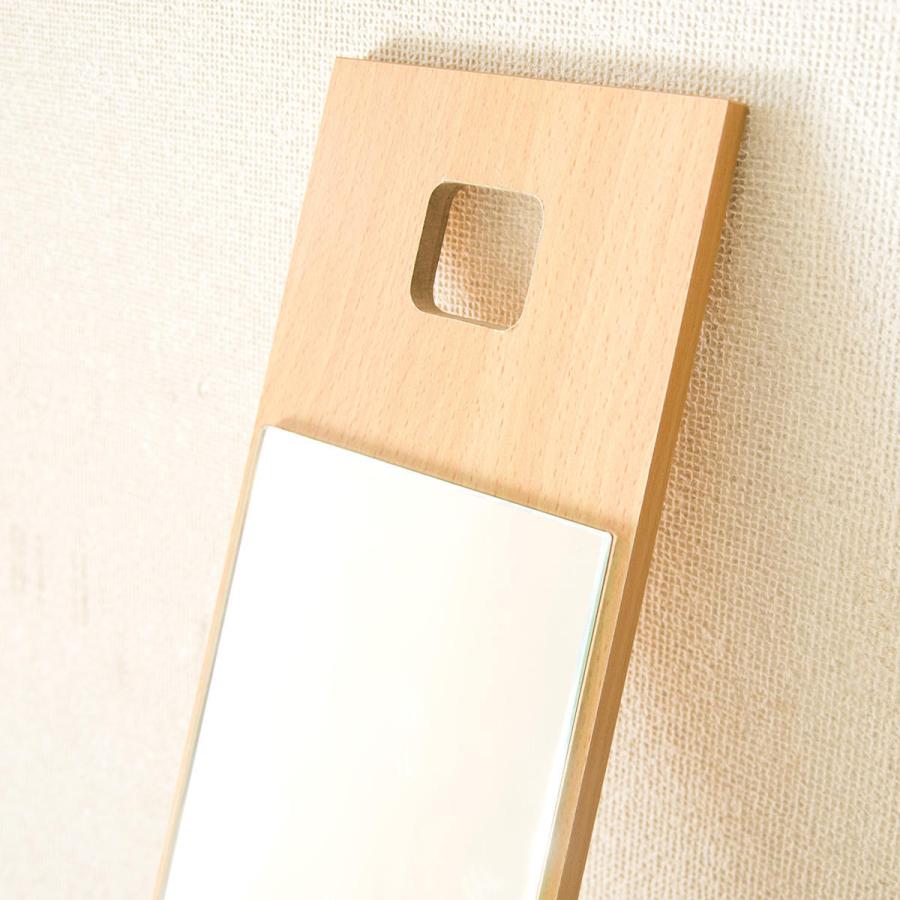 宮武製作所 壁掛けミラー 高さ102.5cm 軽量 スリム 木目調 （ ドア掛け