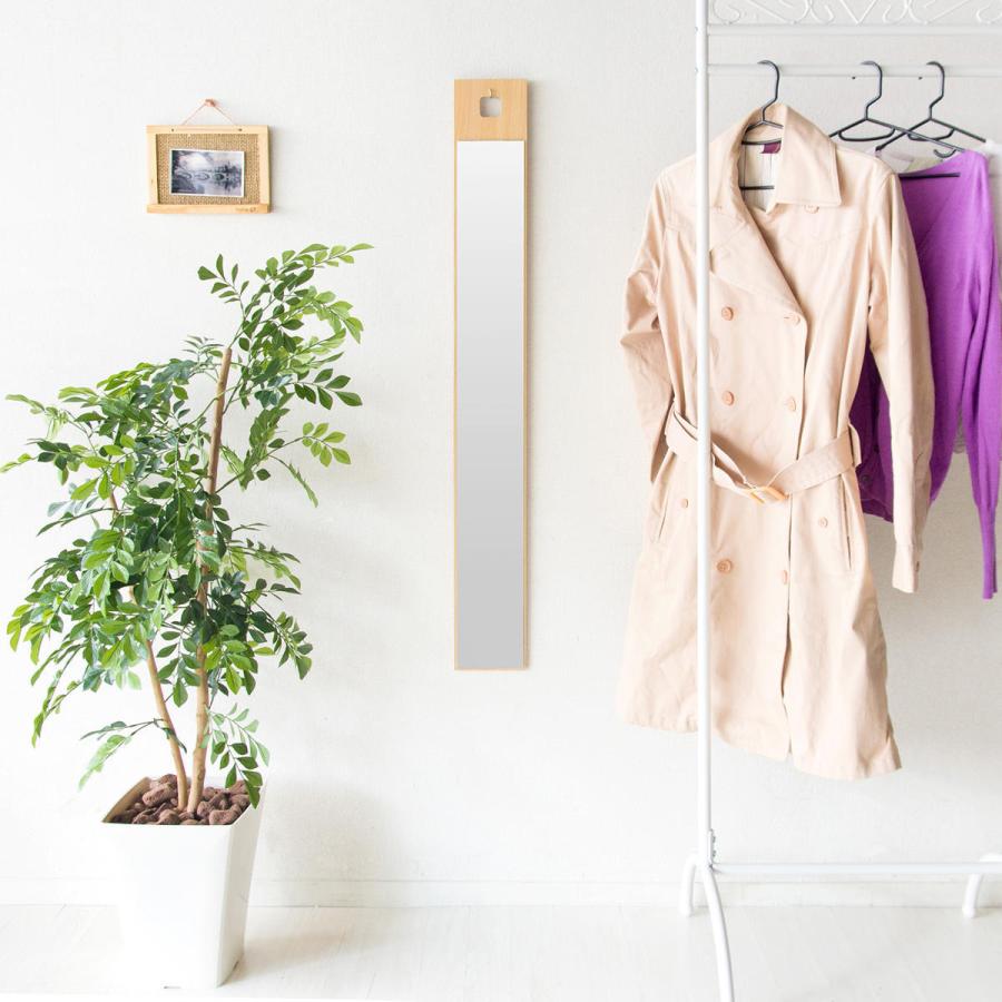 宮武製作所 壁掛けミラー 高さ102.5cm 軽量 スリム 木目調 （ ドア掛け