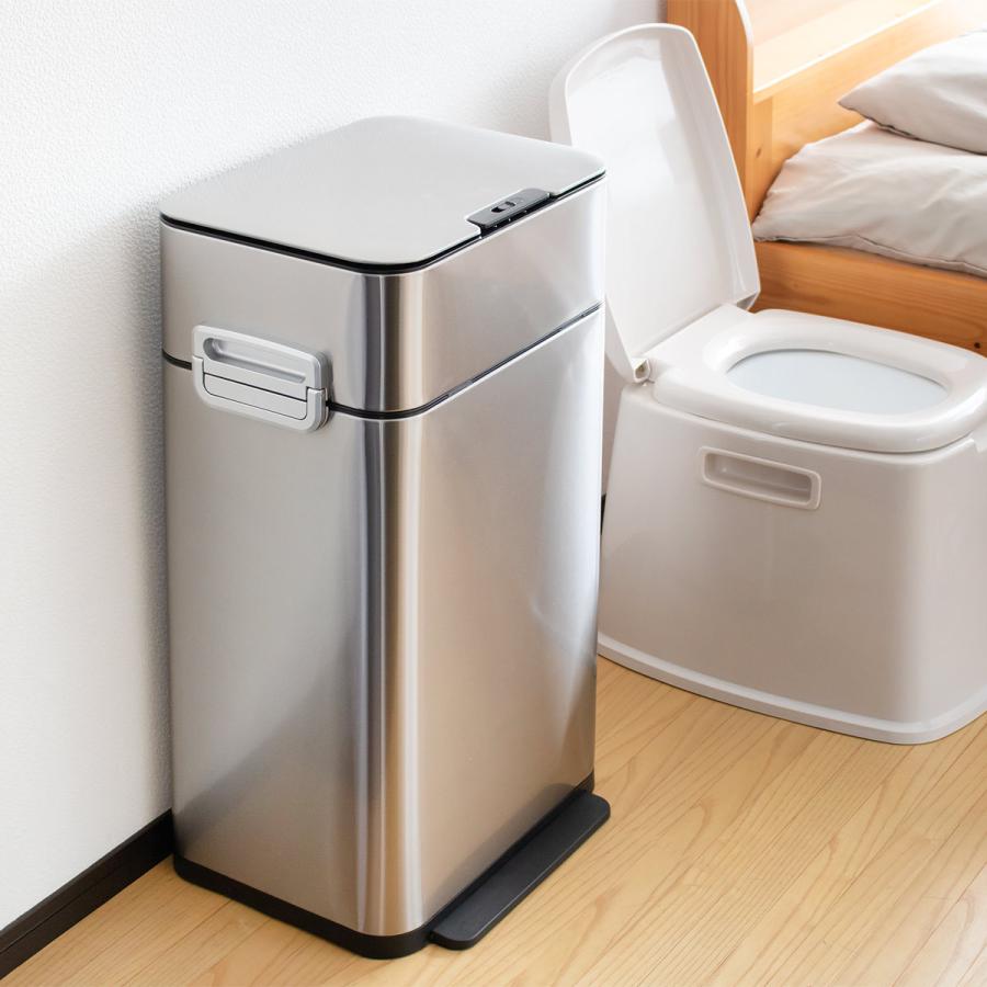 【新品未使用】ゴミ箱 58L HOALU ステンレス　フラットトップごみ箱 小森樹脂 ゴミ箱 58L HOALU ステンレス （ ごみ箱 ダストボックス