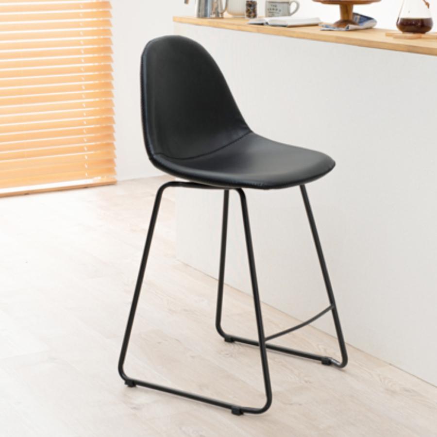 lelelenolegacy555　カウンターチェア　黒 HAGiHARA（萩原） カウンターチェア 座面高60cm 丸タイプ レザー調