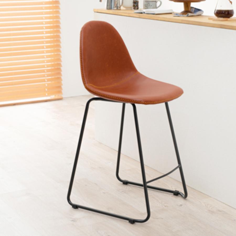 HAGiHARA（萩原） カウンターチェア 座面高60cm 丸タイプ レザー調