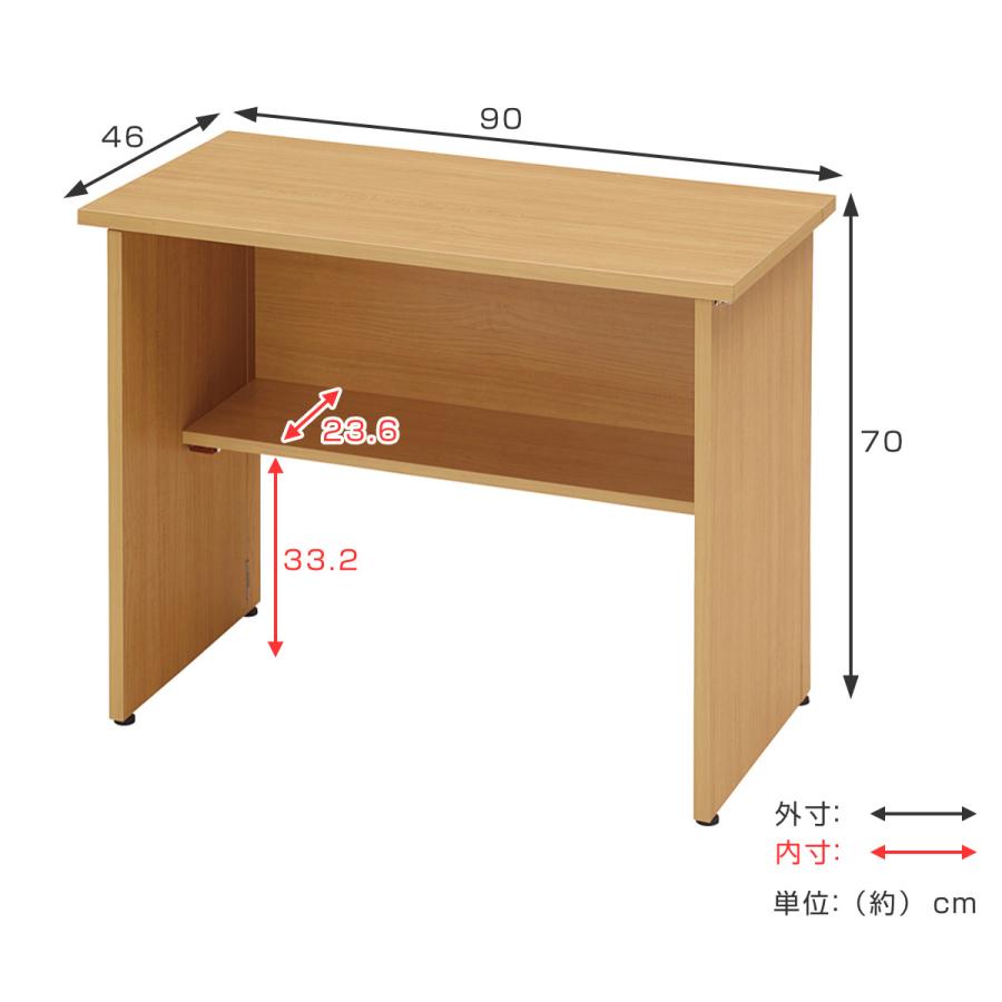 折りたたみデスク 幅90cm 工具不要 木目調 （ ワンタッチ 組立 デスク パソコンデスク 机 ）｜interior-palette｜06