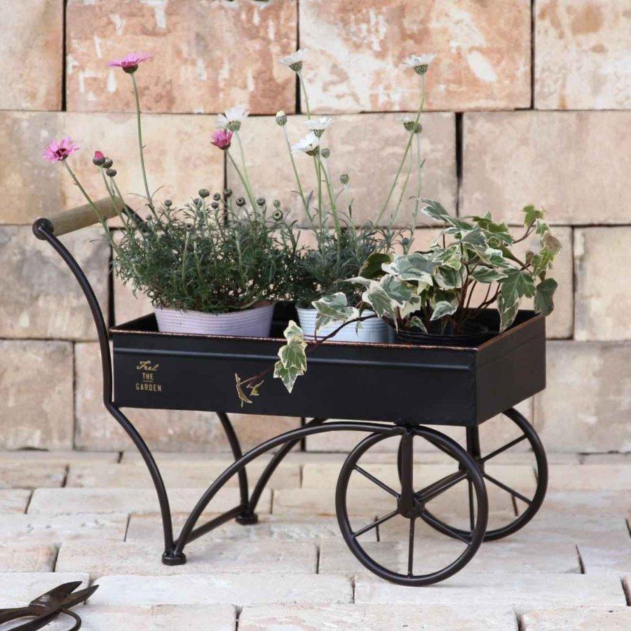 C 馬車花台フラワースタンドガーデニング雑貨アンティークワゴンガーデン