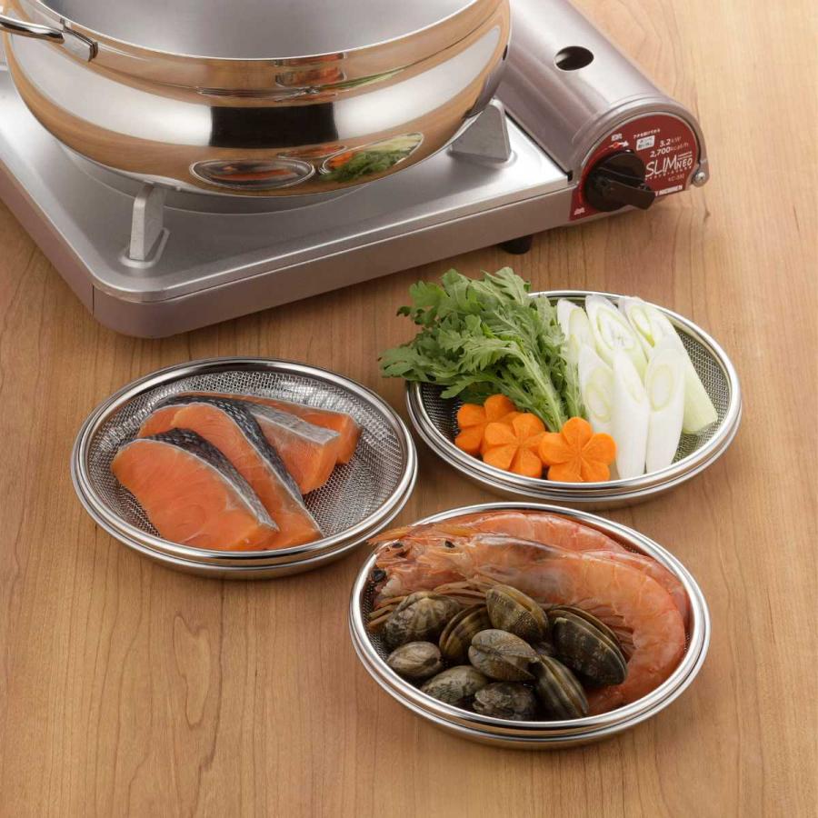 下村企販 ザル3点セット 16cm ママクック 浅型 ステンレス製 日本製 油