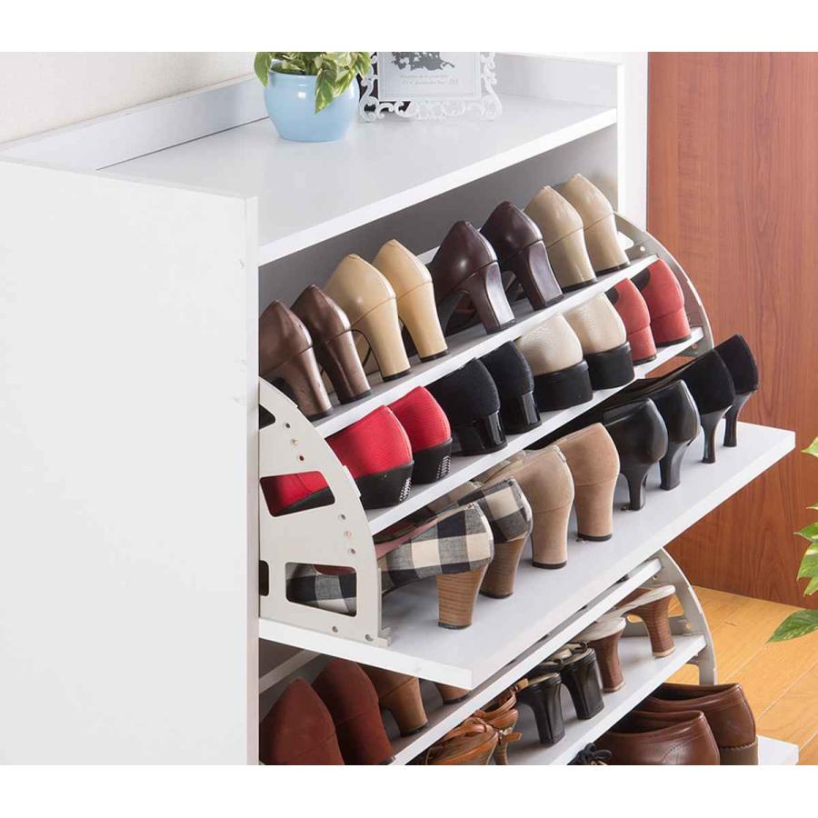 シューズラック 3段 幅75cm 奥行30cm スリム （ 下駄箱 靴箱 靴 収納