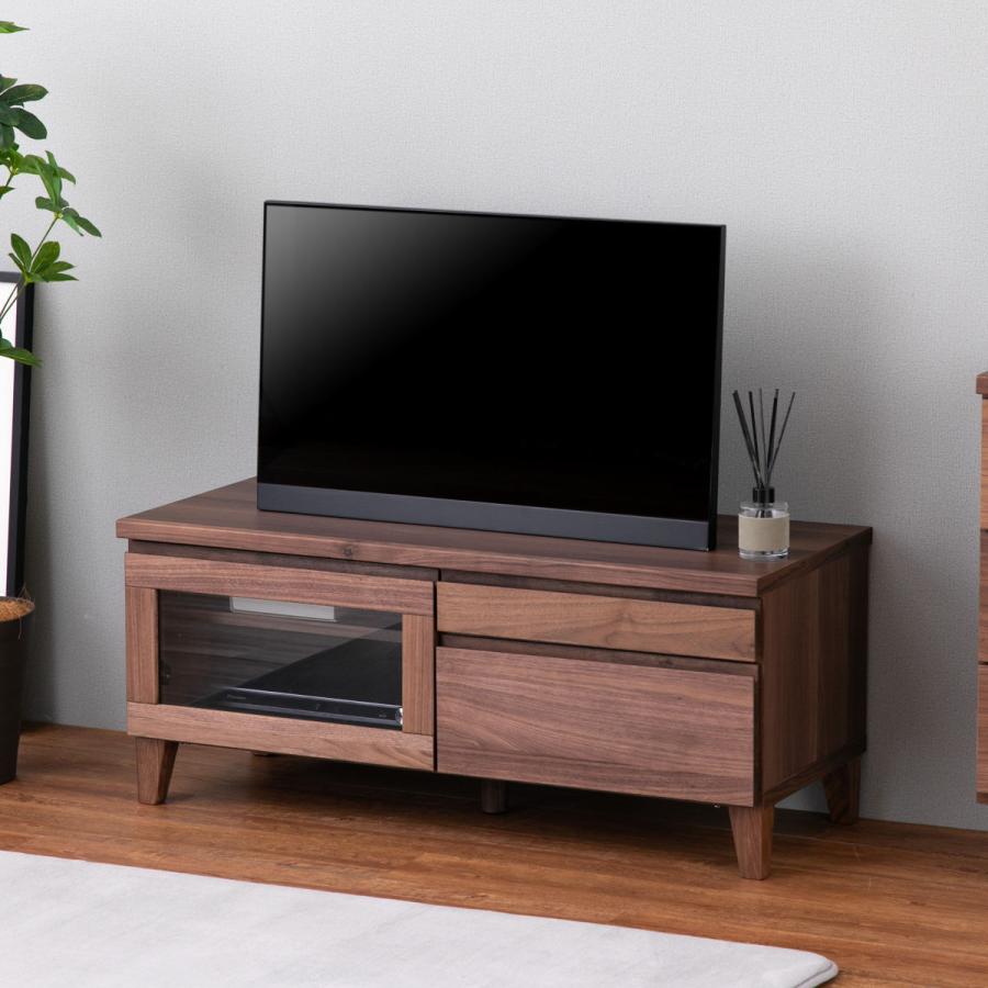 未使用訳あり 天然木アルダー材のテレビボード幅100cm幅 ブラウン　モダン ＴＶ台 tvボード テレビ台 ラック 引き出し ガラス扉 引出し 楽天市場】最大3000円OFFクーポン配布中 04/29(水)00:00〜 テレビ台 幅