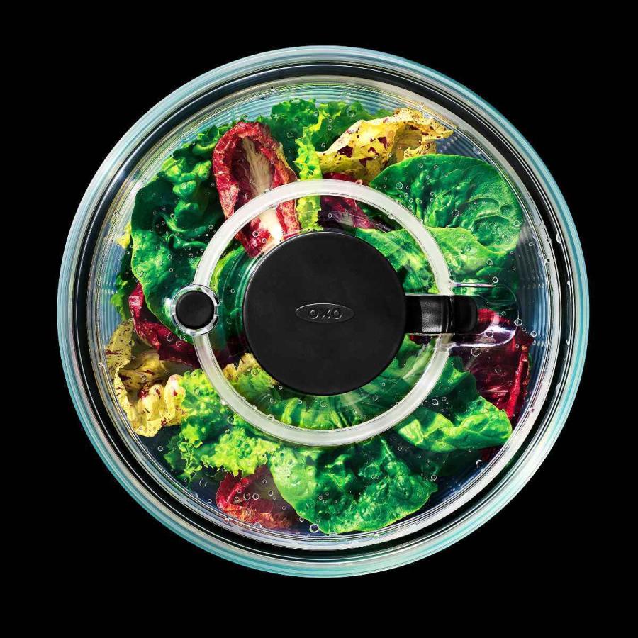 OXO ガラスサラダスピナー 食洗機対応 野菜水切り器 （ オクソー 野菜水切りかご スピナー 手動 回転式 ガラス製 ）｜interior-palette｜07
