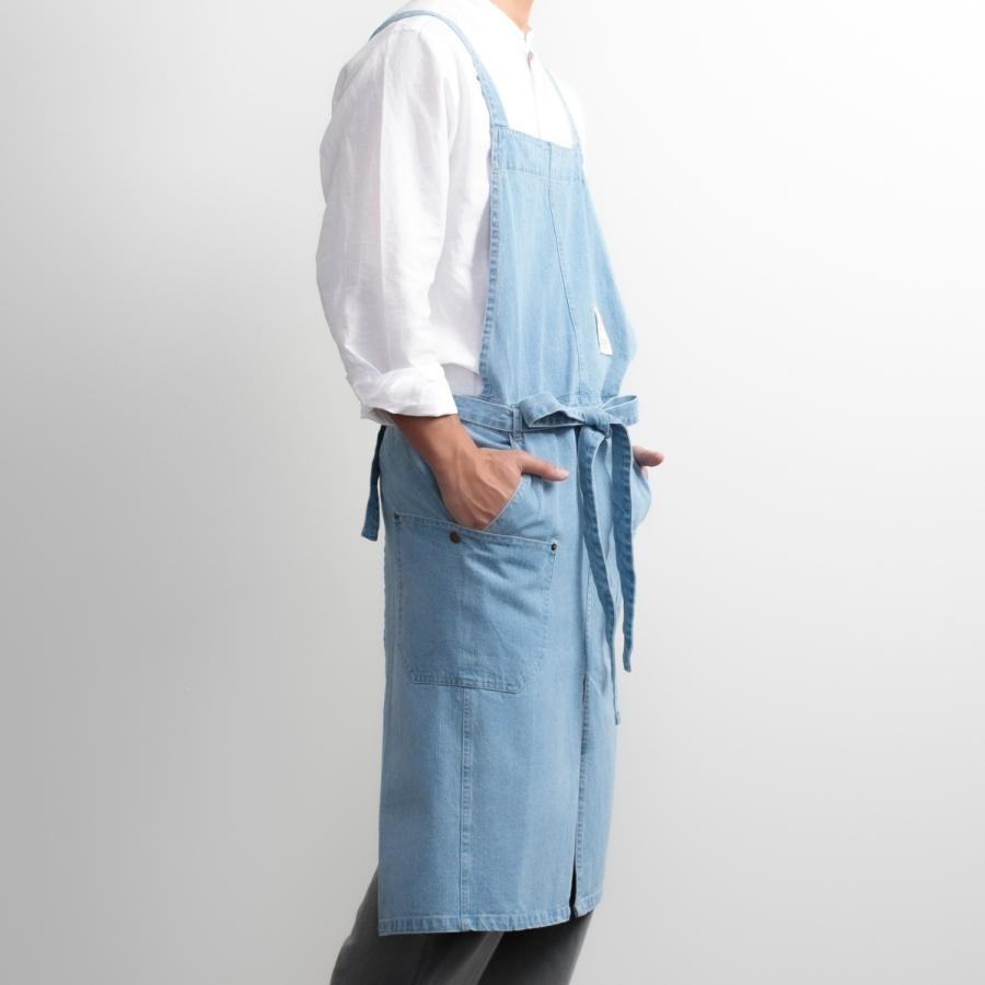 エプロン 綿100％ メンズデニムエプロン ポケット付き COCOWALK