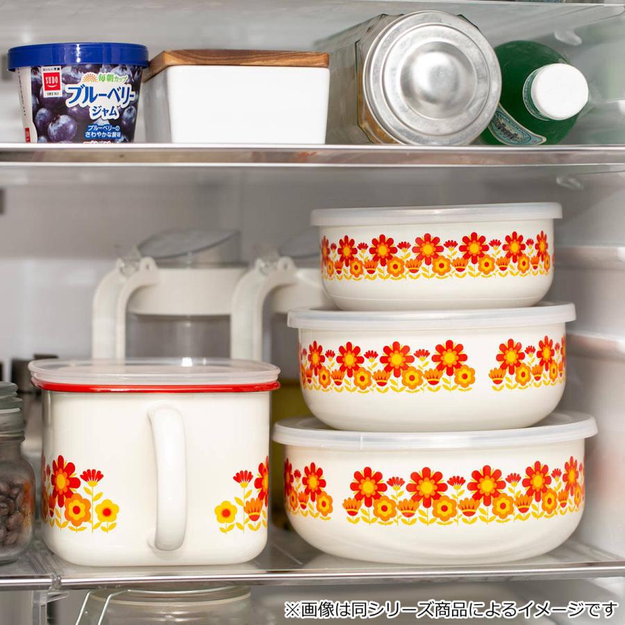 富士ホーロー 保存容器 1.8L メモリーズ 18cm 丸型容器ブルー