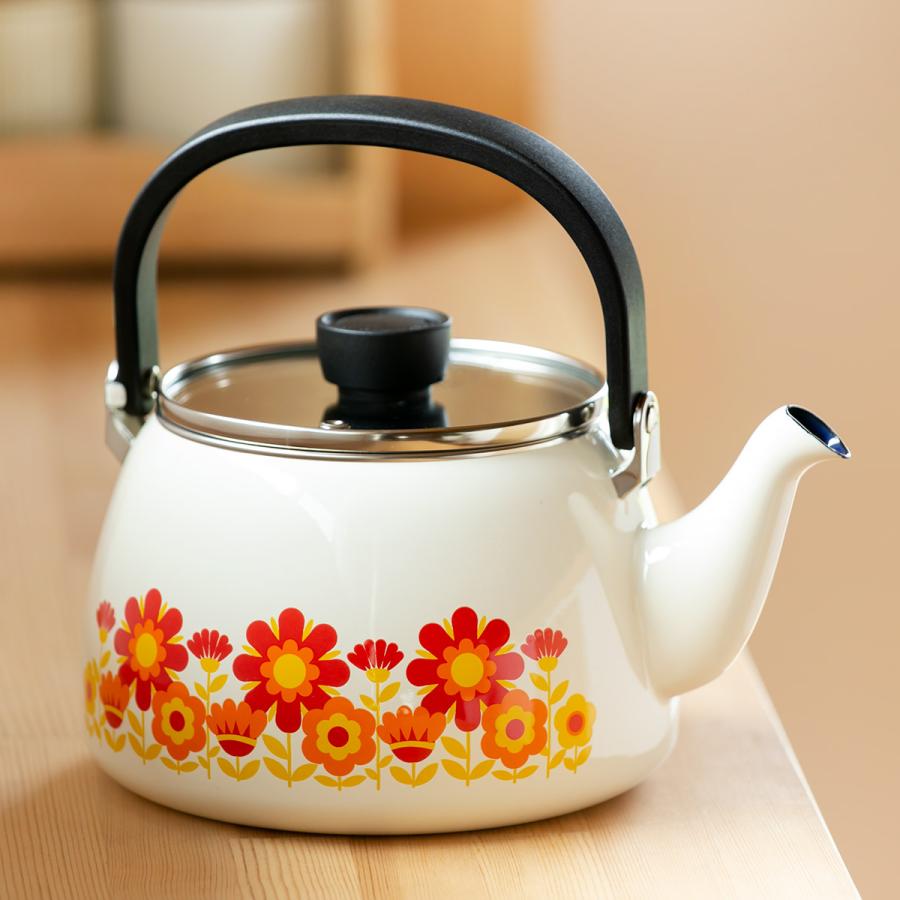 富士ホーロー やかん 2.5L IH対応 メモリーズ サンフラワー ケトル