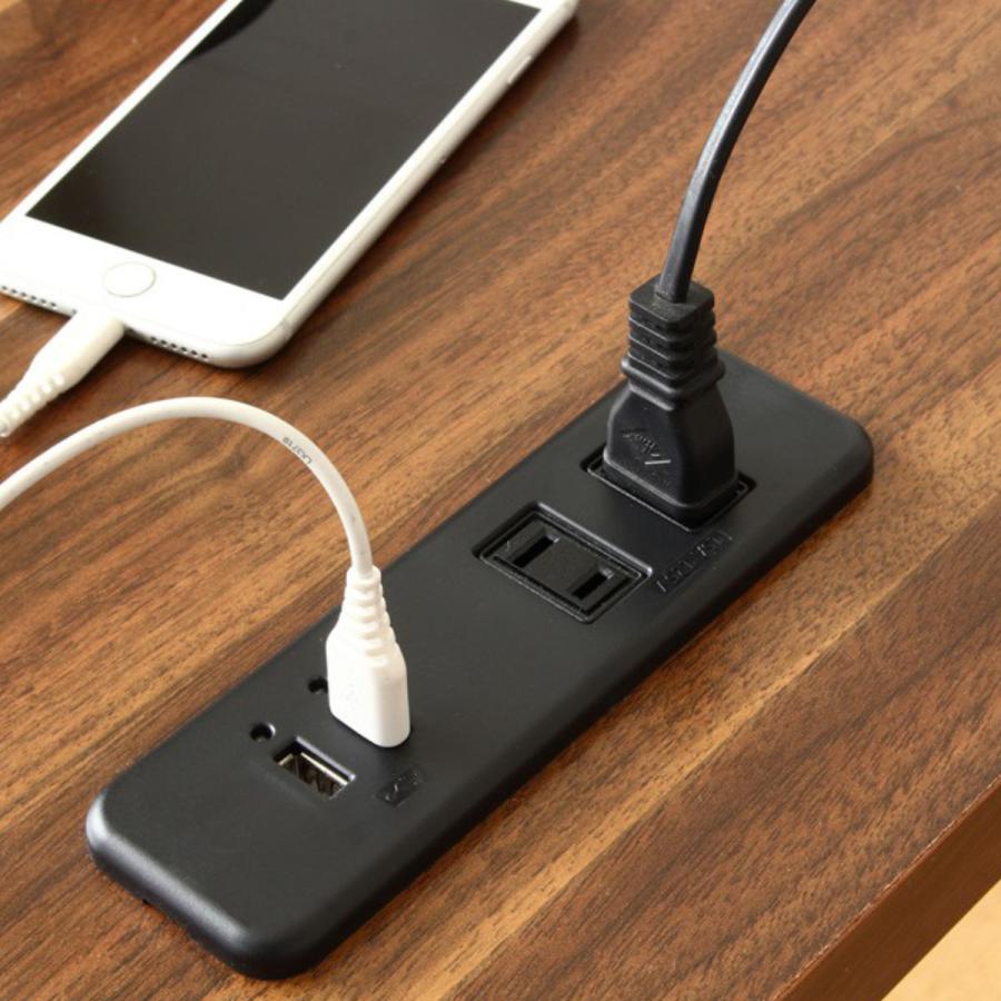 岩附 デスク 幅120cm コンセント付き 木目調 スチール脚 （ ワーク