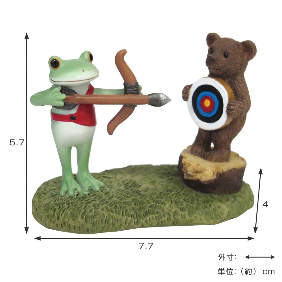 置物 カエルとクマのアーチェリー Copeau （ コポー カエル コポタロウ