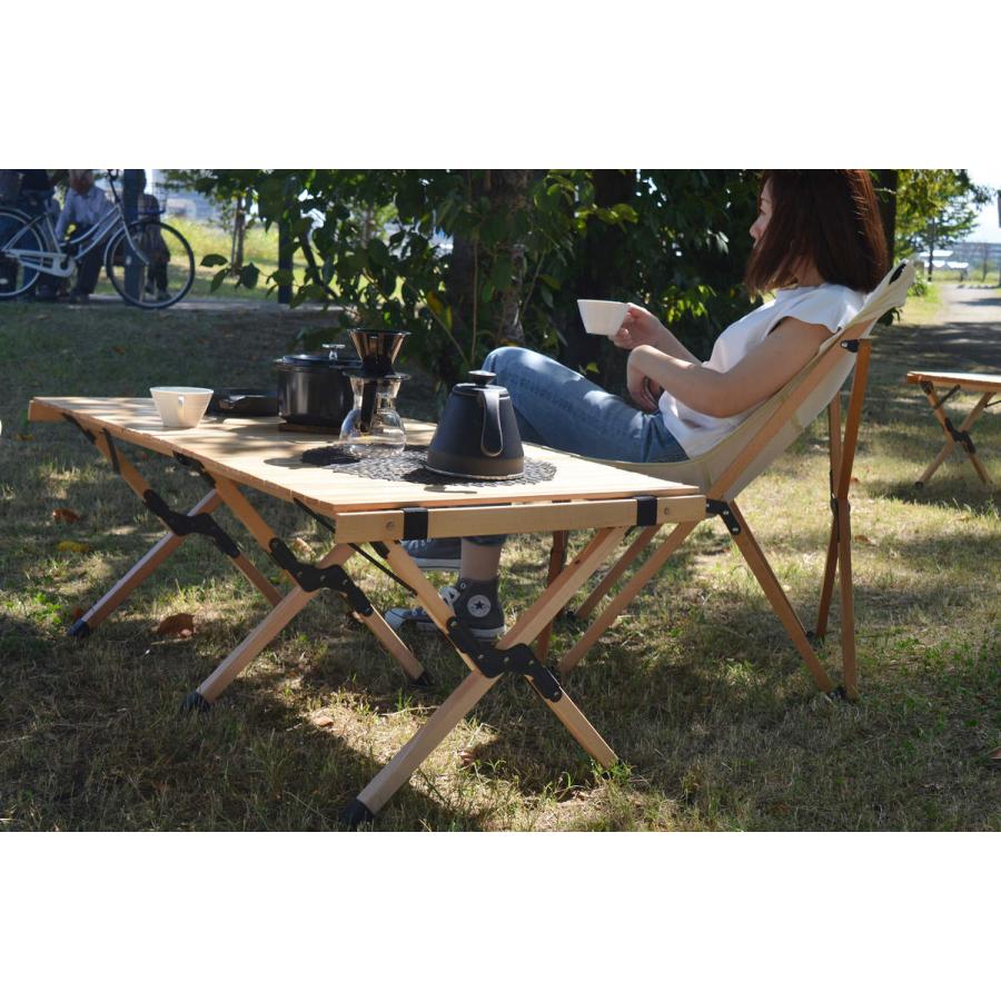 キャンプテーブル 折りたたみ 木製 幅120×奥行60×高さ45cm