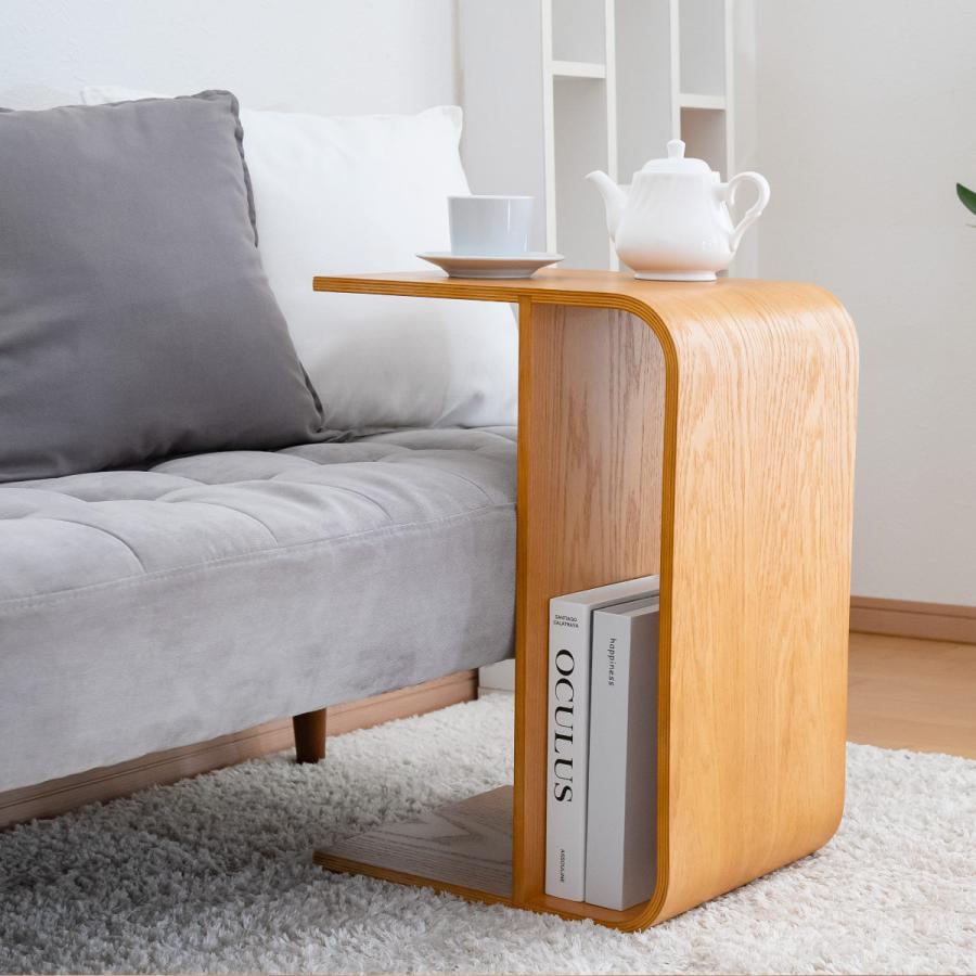 サイドテーブル 3WAY 木製 ラック コの字 幅55cm （ 組立不要 椅子