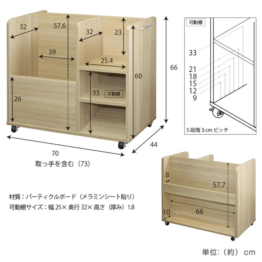 押入れ収納 オープンラック キャスター付 幅70cm （ 押し入れ 収納 押入れ ラック 棚 収納ラック ワゴン 掃除機 アイロン アイロン台置き場 ）｜interior-palette｜02