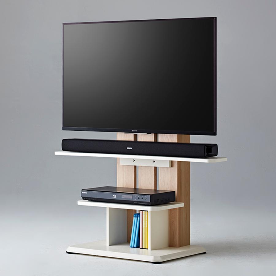 朝日木材加工 テレビ台 フロアスタンド 北欧風 キャスター付 55V型対応