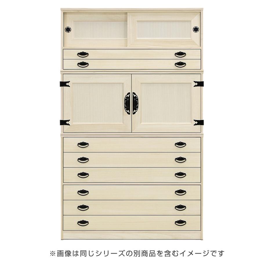 マーゼルン 桐タンス 上置き引戸+下3段