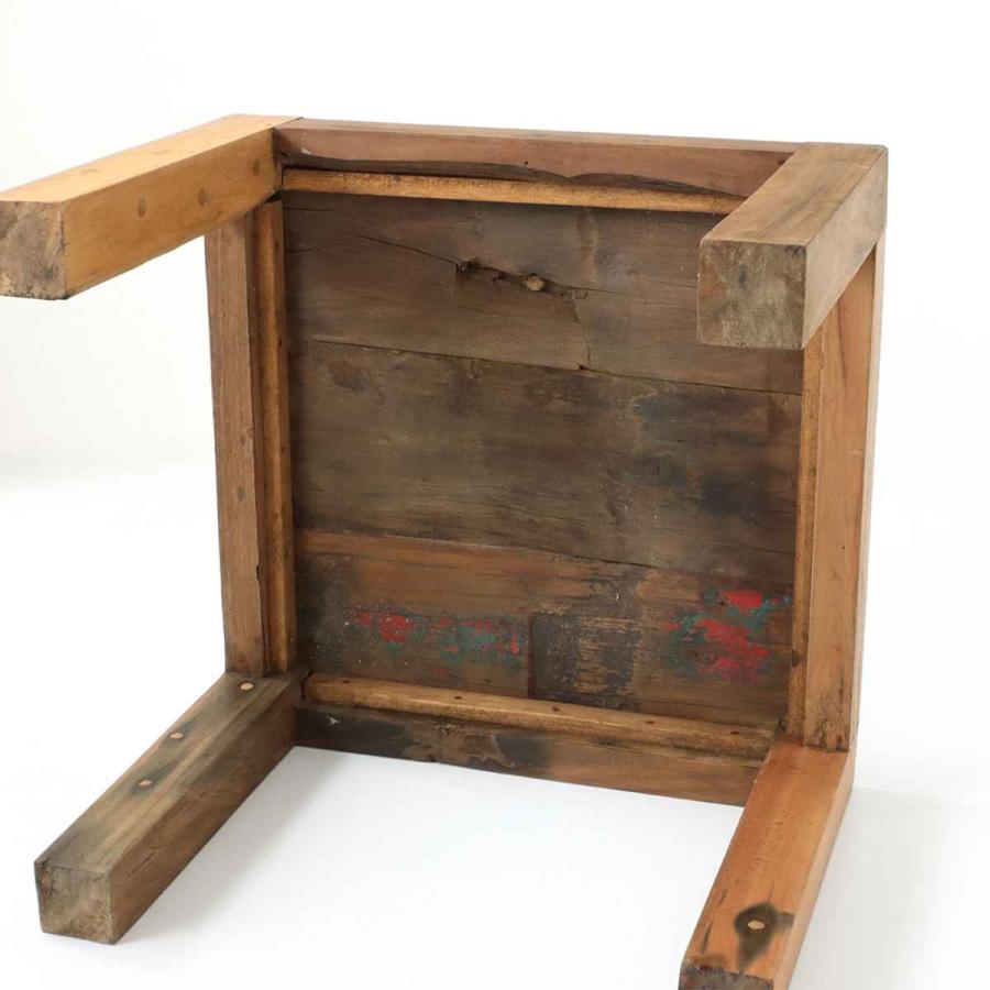 ローテーブル ボート古材 幅60cm 木製 正方形 （ テーブル センター