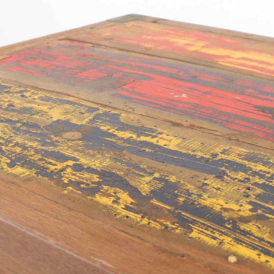 ローテーブル ボート古材 幅60cm 木製 正方形 （ テーブル センター