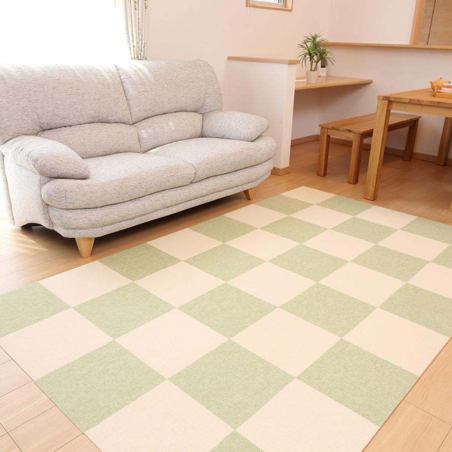 ワタナベ工業 タイルカーペット 吸着ぴたマット ループ 9枚組 30×30cm